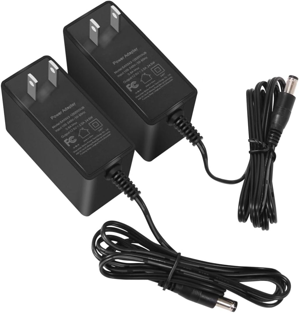 SmoTecQ 12V 2A Power Supply AC Adapter 2 Pack, AC 100-240V to DC 12 Volt Transformers, 2.1mm X 5.5mm Wall Plug SmoTecQ 12V 2A Power Supply AC Adapter 2 Pack, AC 100-240V to DC 12 Volt Transformers, 2.1mm X 5.5mm Wall Plug