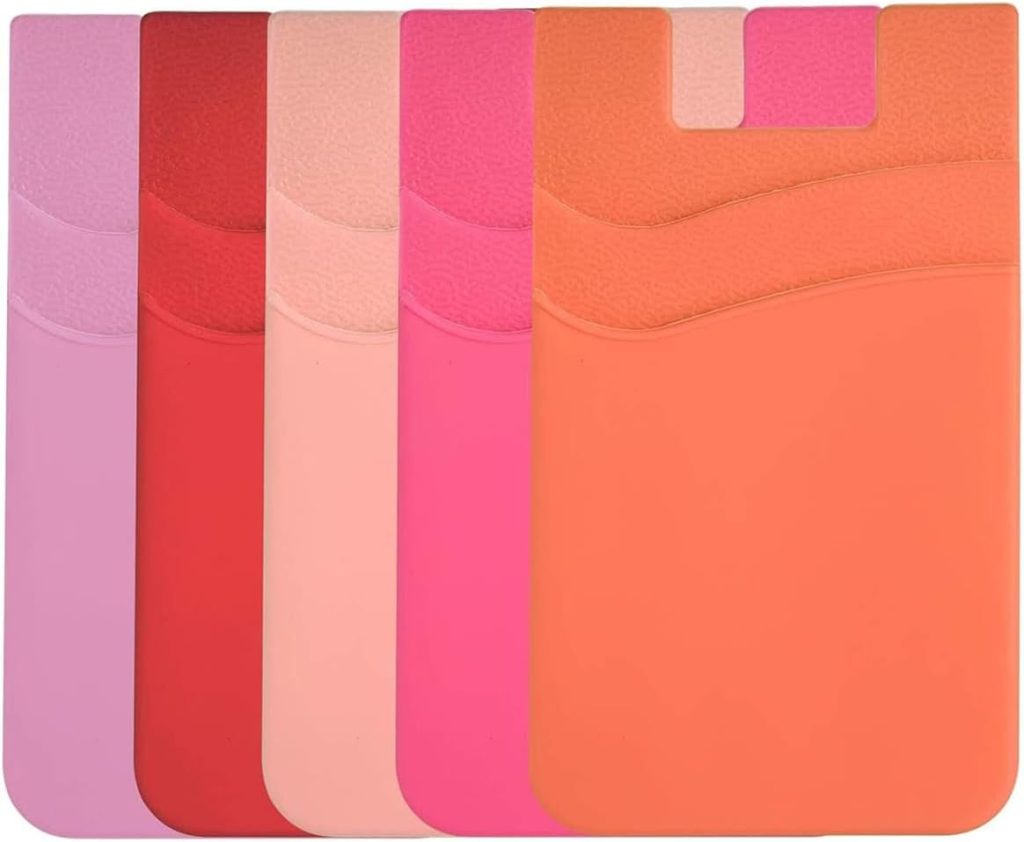 BIAJIYA Card Holder for Back of Phone, Pouch Silicone Wallet Sleeve Pocket Stick-on ID Credit Card for All Smartphones BIAJIYA Card Holder for Back of Phone, Pouch Silicone Wallet Sleeve Pocket Stick-on ID Credit Card for All Smartphones