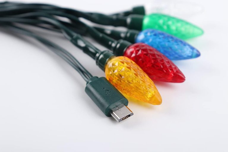 YAGE Tale LED Christmas Light Phone Charger Cord USB Micro and Bulb Charging Cable 10led Multicolor Bulb Compatible with Micro