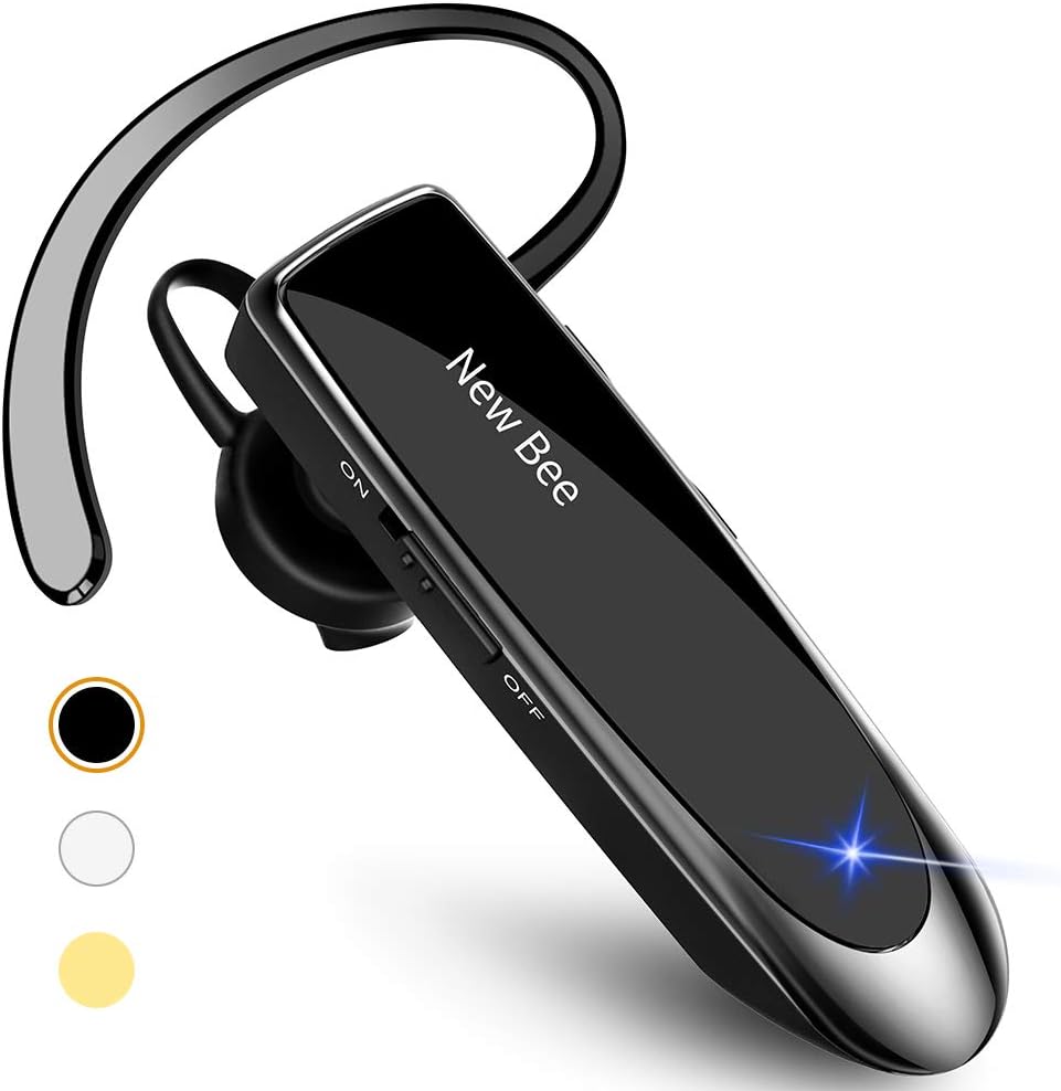 New bee Bluetooth Earpiece V5.0 Wireless Handsfree Headset with Microphone 24 Hrs Driving Headset 60 Days Standby Time for iPhone Android Samsung Laptop Trucker Driver (Black) New bee Bluetooth Earpiece V5.0 Wireless Handsfree Headset with Microphone 24 Hrs Driving Headset 60 Days Standby Time for iPhone Android Samsung Laptop Trucker Driver (Black)