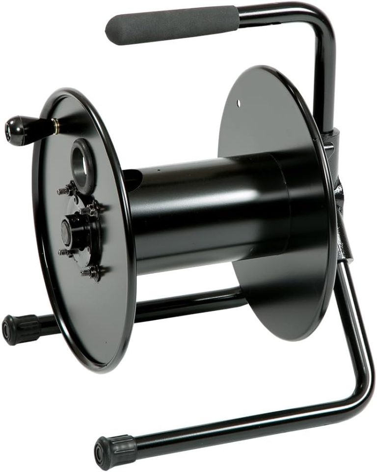 Hannay Reels AVC16-10-11 Series AVC Manual Hand Crank Portable Cable Storage Reel for Audio Video, Steel and Aluminum Construction, Black Paint, Made in USA