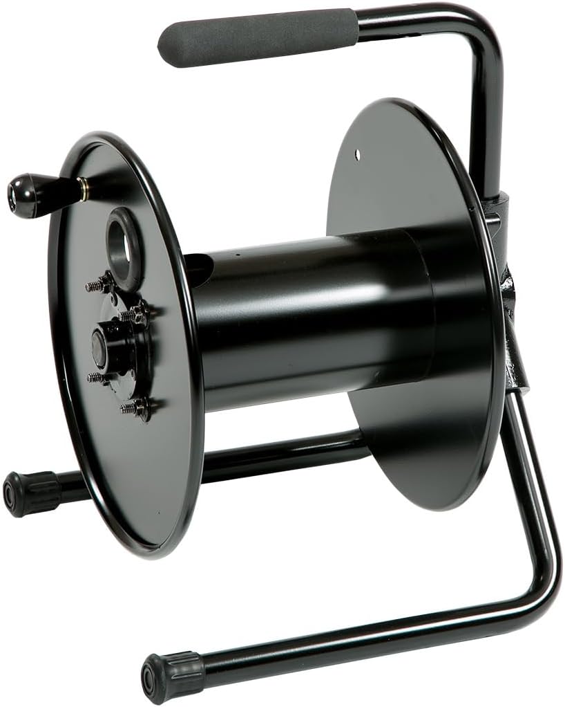 Hannay Reels AVC16-10-11 Series AVC Manual Hand Crank Portable Cable Storage Reel for Audio Video, Steel and Aluminum Construction, Black Paint, Made in USA Hannay Reels AVC16-10-11 Series AVC Manual Hand Crank Portable Cable Storage Reel for Audio Video, Steel and Aluminum Construction, Black Paint, Made in USA