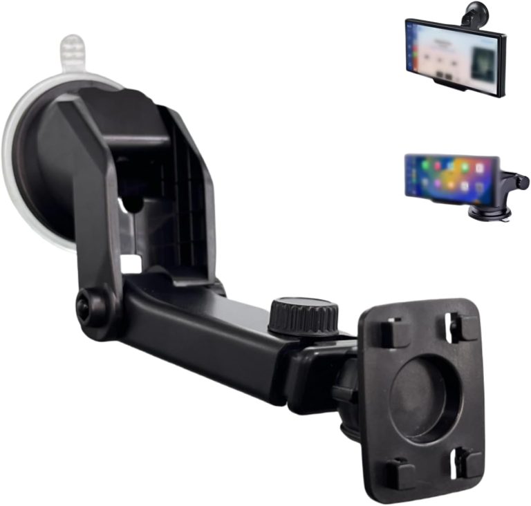 Flexible Dashboard Suction Cup Bracket Mount for Carplay Screen Monitor, Compatible with Most 7Inch 9Inch 9.3 Inch 10.26 Inch Portable Monitor Cell Phone Windshield Suction Cup Mount
