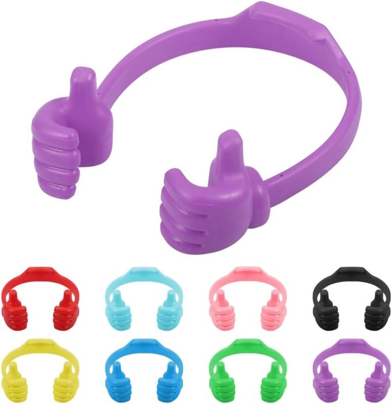 8 Pack Thumbs up Cell Phone Holder, Adjustable Silicone Tablet Stand, Portable Desktop OK Stands Compatible with Smart Phones iPhone iPad Huawei(8 Colors)