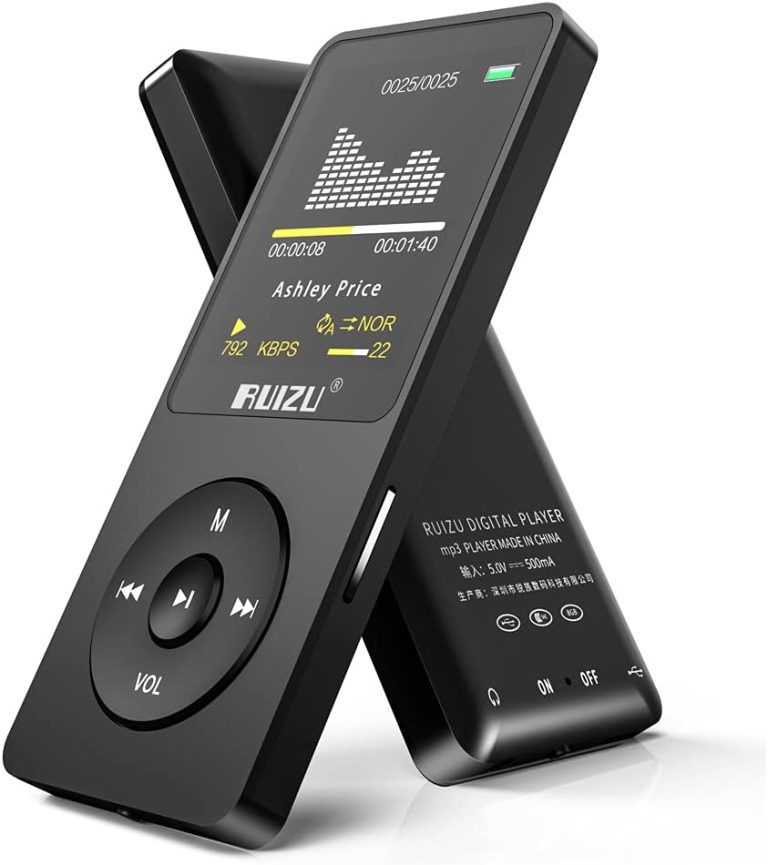 RUIZU MP3 Player with Bluetooth 5.3, 8GB Portable Music Player for Kids, Digital Audio Players with FM Radio, Voice Recorder, Shuffle, Video Playback, 80 Hours Playback, Support 128GB Micro SD Card