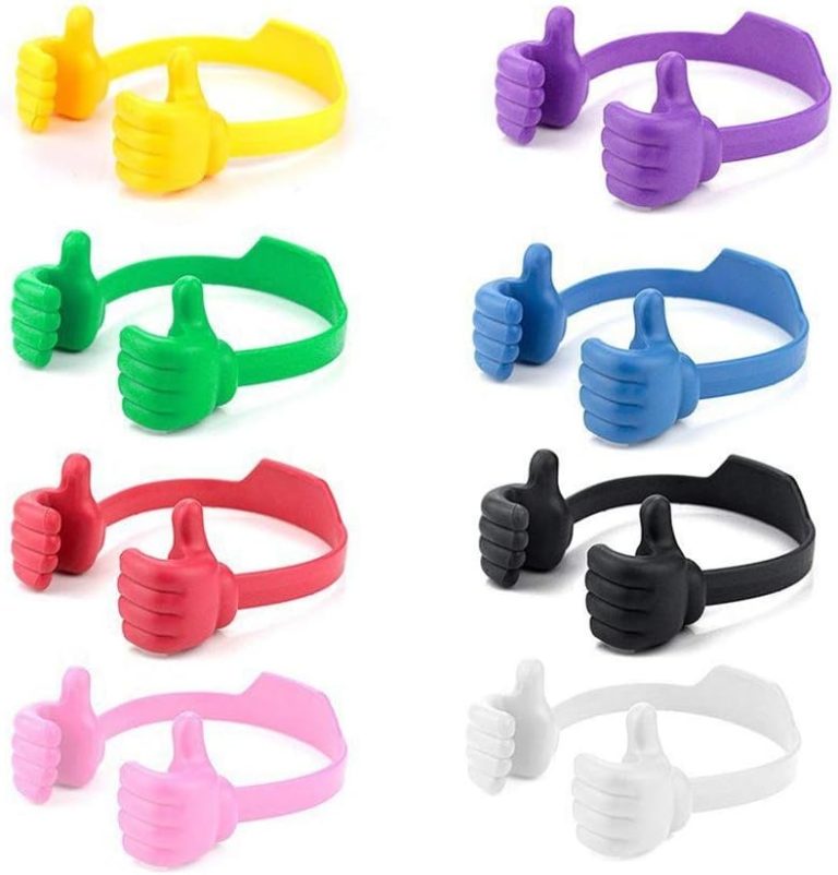 Thumbs up Cell Phone Holder Adjustable Silicone Tablet Stand Portable Desktop OK Stands Compatible for iPhone iPad Samsung Motorcycle Google TCL (Multi Colors, 8)