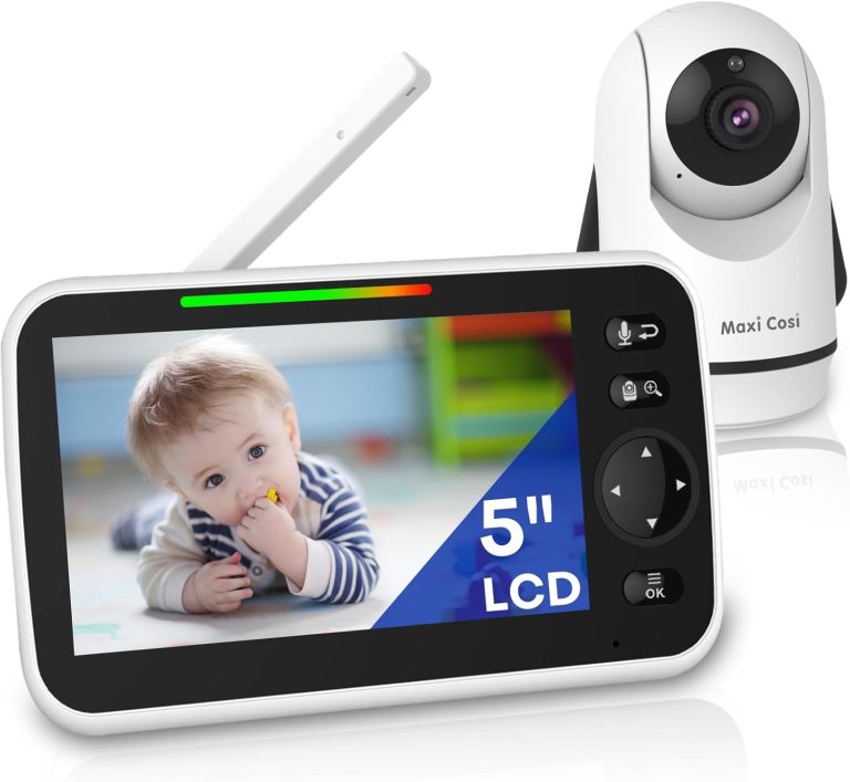 Baby Monitor with Camera and Audio, 5” Sreen Baby Camera Monitor No WiFi,30-Hrs Battery, Pan-Tilt-Zoom Video Baby Monitors Portable,VOX, 2-Way Talk,Night Vision,8 Lullabies and 1000ft Range
