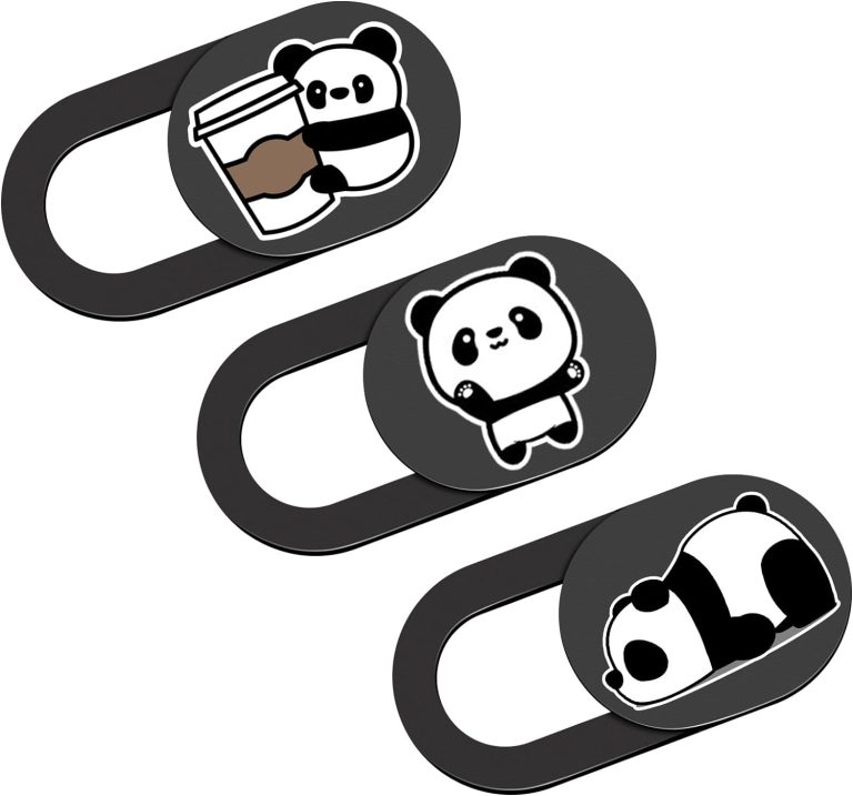 Laptop Camera Cover Slide, Panda Webcam Cover, 0.02 inch Cute Laptop Accessories for iPhone iPad iMac MacBook Pro Air Laptop PC Smartphone Tablet, Camera Privacy Covers Protect Your Visual Privacy