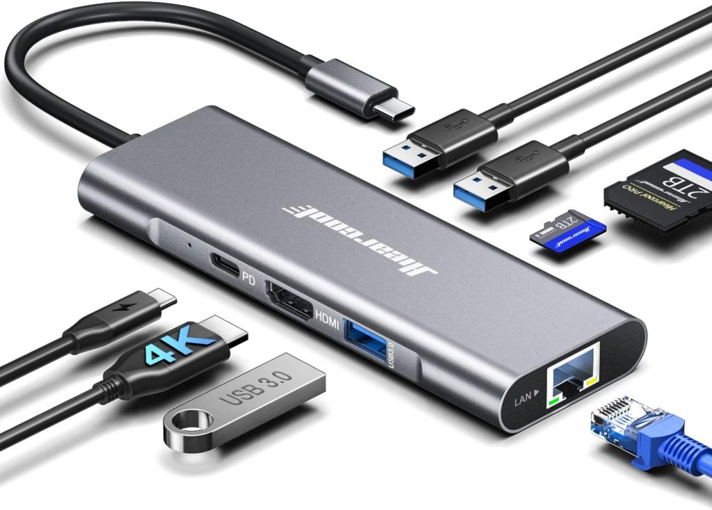 Hiearcool USB C Hub Ethernet,4K@60 USB C to HDMI Hub,8in1 Multi-Port USB C Adapter Type C Dock Dongle Compatible for MacBook Pro Air iPad Dell Lenovo Hiearcool USB C Hub Ethernet,4K@60 USB C to HDMI Hub,8in1 Multi-Port USB C Adapter Type C Dock Dongle Compatible for MacBook Pro Air iPad Dell Lenovo