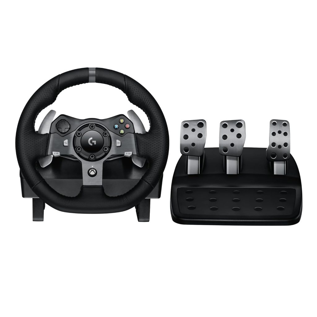 Logitech G920 Driving Force Racing Wheel and Floor Pedals, Real Force Feedback, Stainless Steel Paddle Shifters, Leather Steering Wheel Cover for Xbox Series X|S, Xbox One, PC, Mac – Black Logitech G920 Driving Force Racing Wheel and Floor Pedals, Real Force Feedback, Stainless Steel Paddle Shifters, Leather Steering Wheel Cover for Xbox Series X|S, Xbox One, PC, Mac – Black