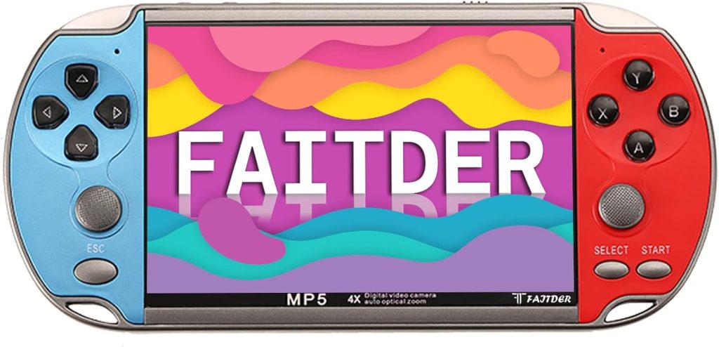 FAITDER-X7-4.3-inch 8GB Handheld Portable Video Game Console Built-in 3000+ Games, Handheld Linux Open Source-able System, Multi-Functional Music Movie(Blue & Red) FAITDER-X7-4.3-inch 8GB Handheld Portable Video Game Console Built-in 3000+ Games, Handheld Linux Open Source-able System, Multi-Functional Music Movie(Blue & Red)