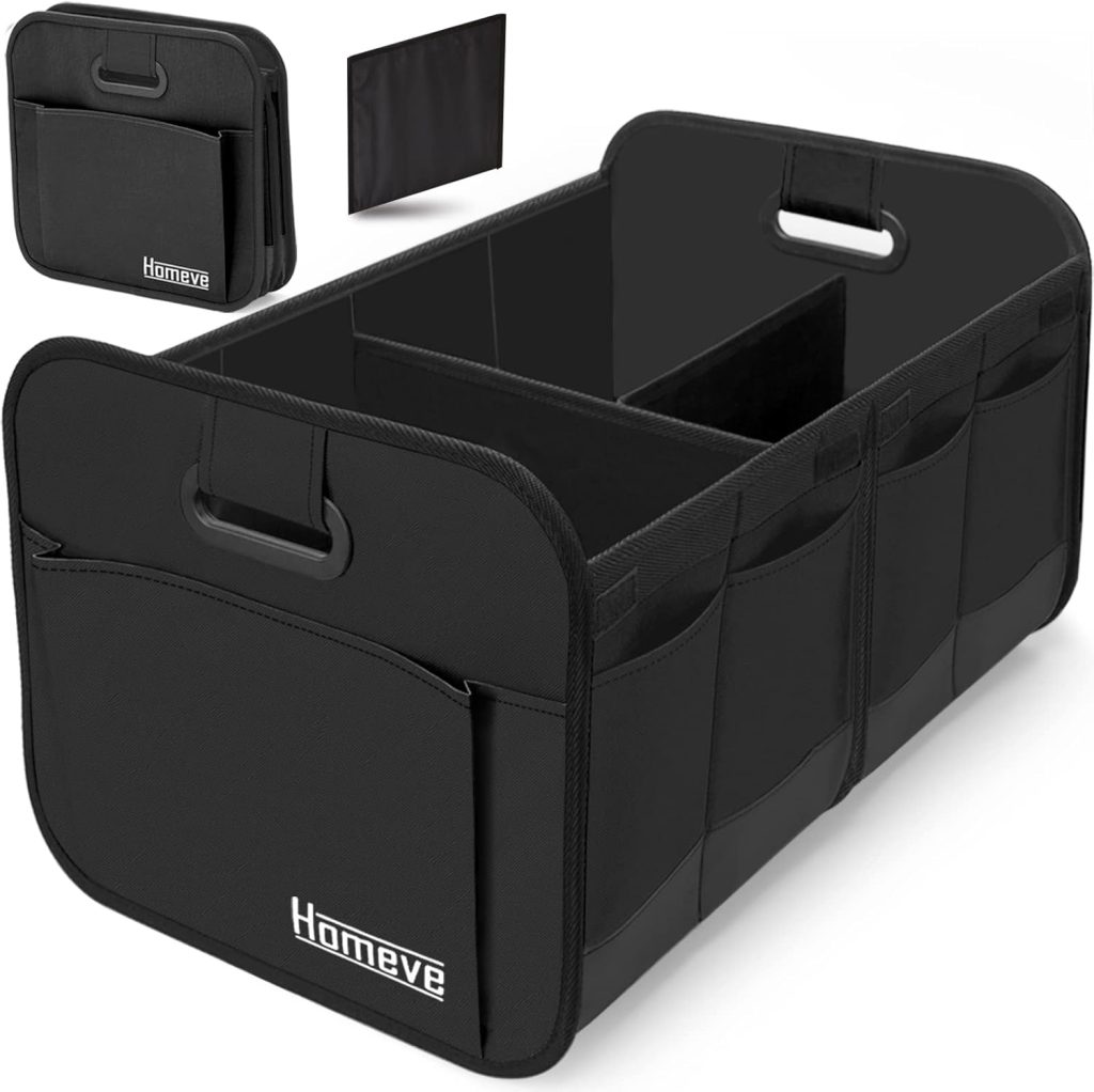 Homeve Car Trunk Organizer, Car Storage, Reinforced Handles, Collapsible Multi-Compartment Car Organizers, Foldable and Waterproof, 600D Oxford Polyester, Suitable for Any Car, SUV, Mini-Van, Black Homeve Car Trunk Organizer, Car Storage, Reinforced Handles, Collapsible Multi-Compartment Car Organizers, Foldable and Waterproof, 600D Oxford Polyester, Suitable for Any Car, SUV, Mini-Van, Black