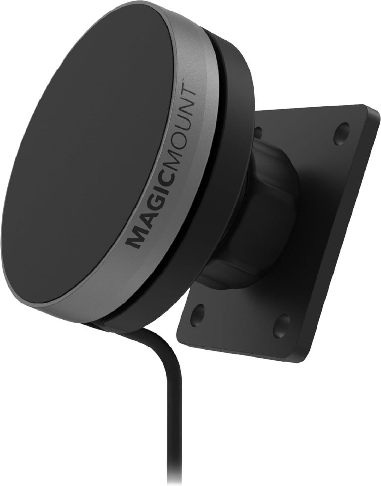 Scosche MEQMRAMPS MagicMount Qi2 15W Wireless Car Charger Mount w/AMPS Mounting Plate Compatible ProClip Vehicle Specific Mount Bases, Magnetic Phone Holder for MagSafe iPhone 12 & Later