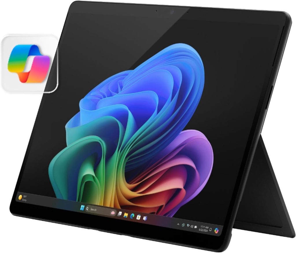Microsoft Surface Pro 2-in-1 Laptop/Tablet (2024), Windows 11 Copilot+ PC, 13″ Touchscreen OLED Display, Snapdragon X Elite (12 Core), 16GB RAM, 256GB Storage, Black, Amazon Exclusive Microsoft Surface Pro 2-in-1 Laptop/Tablet (2024), Windows 11 Copilot+ PC, 13″ Touchscreen OLED Display, Snapdragon X Elite (12 Core), 16GB RAM, 256GB Storage, Black, Amazon Exclusive