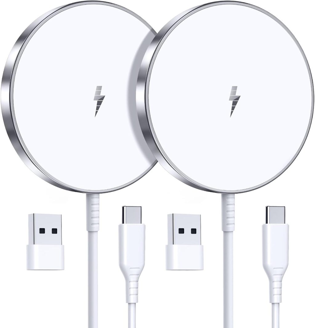 Magnetic Wireless Charger 15W Fast Mag Safe Charger for Cell Phone 16 Pro Max/16 Pro/16 Plus/16/15/14/13/12 Series 2 Pack Charging Pad for AirPods 3/2/Pro 2/Pro Mag-Safe Original Replacement Magnetic Wireless Charger 15W Fast Mag Safe Charger for Cell Phone 16 Pro Max/16 Pro/16 Plus/16/15/14/13/12 Series 2 Pack Charging Pad for AirPods 3/2/Pro 2/Pro Mag-Safe Original Replacement