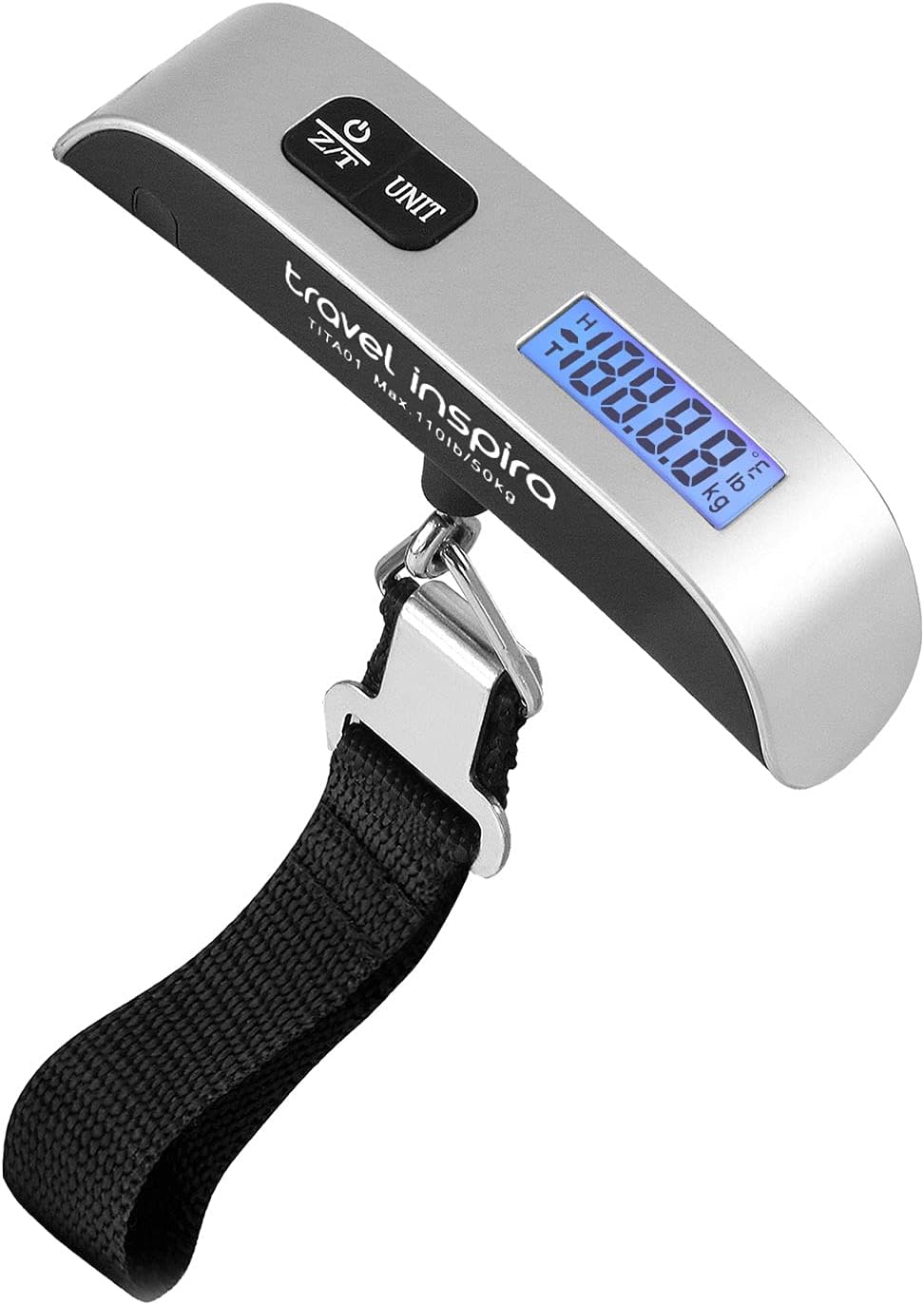 travel inspira Luggage Scale, Portable Digital Hanging Baggage Scale for Travel, Suitcase Weight Scale with Rubber Paint, 110 Pounds, Battery Included travel inspira Luggage Scale, Portable Digital Hanging Baggage Scale for Travel, Suitcase Weight Scale with Rubber Paint, 110 Pounds, Battery Included