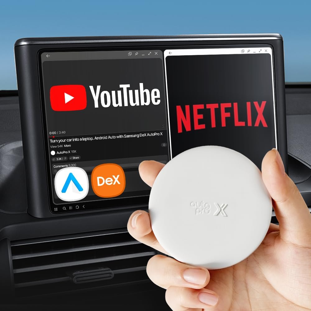 AutoPro X Android Auto Wireless Adapter Samsung DeX – Wireless Android Auto Adapter YouTube, Netflix in Car Streaming Device – Car Streaming Box – Wireless Android Auto Car Adapter – Your Road Mate AutoPro X Android Auto Wireless Adapter Samsung DeX – Wireless Android Auto Adapter YouTube, Netflix in Car Streaming Device – Car Streaming Box – Wireless Android Auto Car Adapter – Your Road Mate