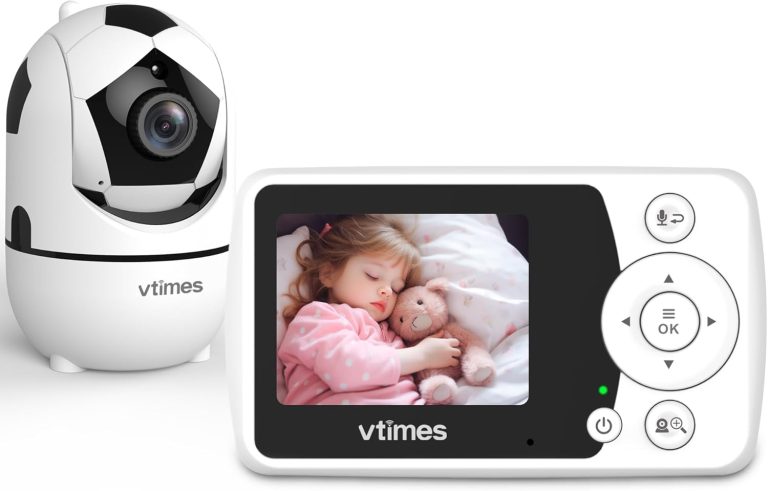 Video Baby Monitor with Camera and Audio – LCD Screen, Baby Camera Monitor No WiFi Night Vision VOX Mode Pan-Tilt-Zoom Temperature Display Two-Way Audio Lullabies Feeding Alarm – 1000ft Range