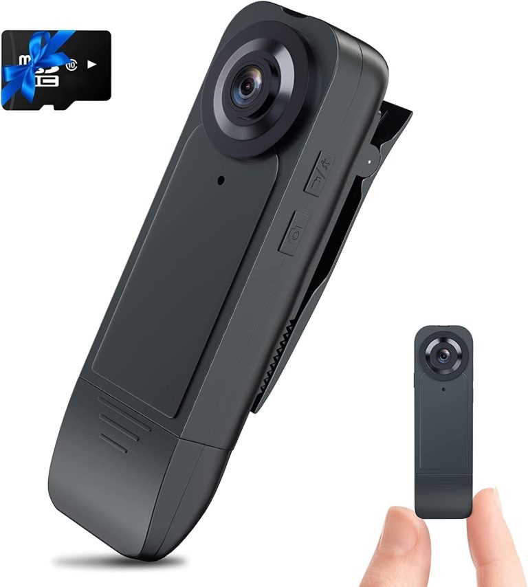 Mini Body Camera 2024 Upgrade 1080P HD Portable Bodycam with 64GB Card, Night Vision and Motion Detection 6H Auto Overwrite 1000mA for Cycling Home Office Security