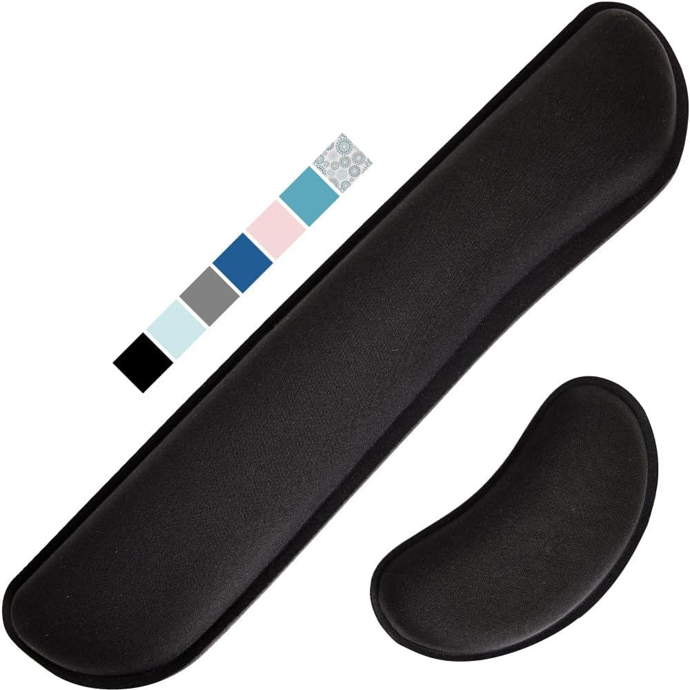Gorilla Grip Silky Gel Memory Foam Wrist Rest for Computer Keyboard, Mouse, Ergonomic Design for Typing Pain Relief, Desk Pads Support Hand and Arm, Mousepad Rests, Stain Resistant, 2 Piece Pad, Black Gorilla Grip Silky Gel Memory Foam Wrist Rest for Computer Keyboard, Mouse, Ergonomic Design for Typing Pain Relief, Desk Pads Support Hand and Arm, Mousepad Rests, Stain Resistant, 2 Piece Pad, Black