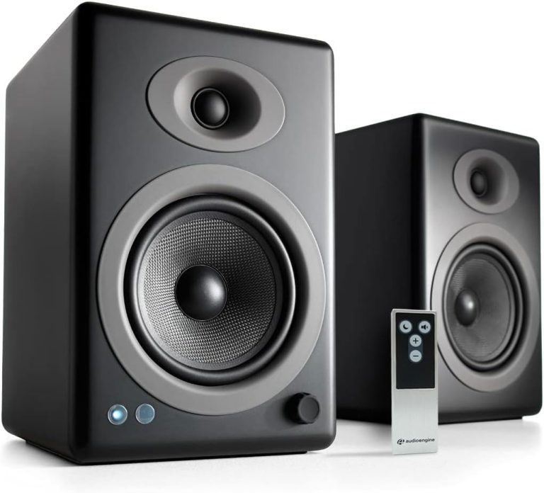 Audioengine A5+ Wireless Bluetooth Bookshelf Speakers – Premium 150W Stereo Speakers for Music, Gaming, Turntables, Home Theater Systems – Powerful Studio Monitors
