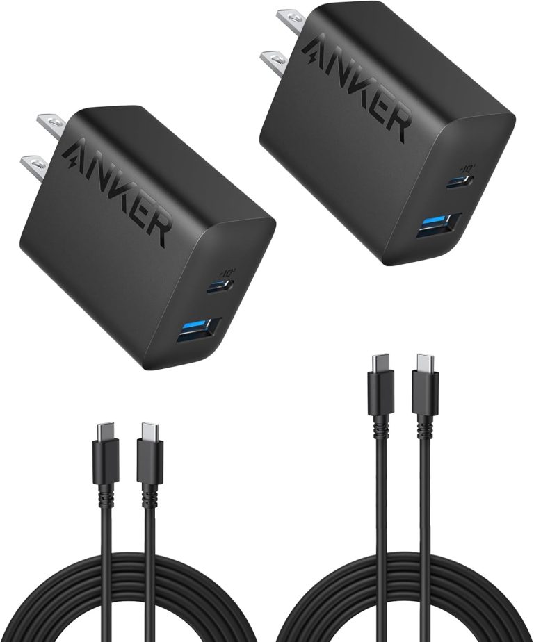 Anker iPhone 16 Charger, USB C Charger Block, 2-Pack 20W Fast Wall Charger for 16/16 Pro/Pro Max / iPad Pro and More, with 2 Pack 5 ft USB-C Cable