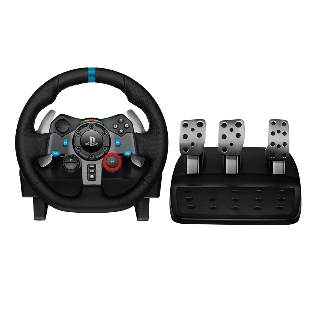 Logitech G29 Driving Force Racing Wheel and Floor Pedals, Real Force Feedback, Stainless Steel Paddle Shifters, Leather Steering Wheel Cover for PS5, PS4, PC, Mac – Black Logitech G29 Driving Force Racing Wheel and Floor Pedals, Real Force Feedback, Stainless Steel Paddle Shifters, Leather Steering Wheel Cover for PS5, PS4, PC, Mac – Black