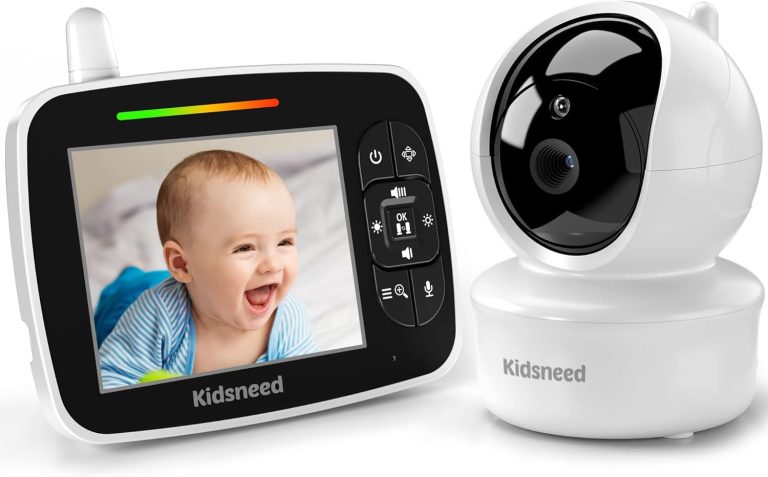 Kidsneed Baby Monitor – 3.5 Inch Video Baby Monitor with Remote Control Pan& Tilt &Zoom Camera, Two-Way Audio, Night Vision, Temperature Monitoring, Lullabies, 960ft Long Range