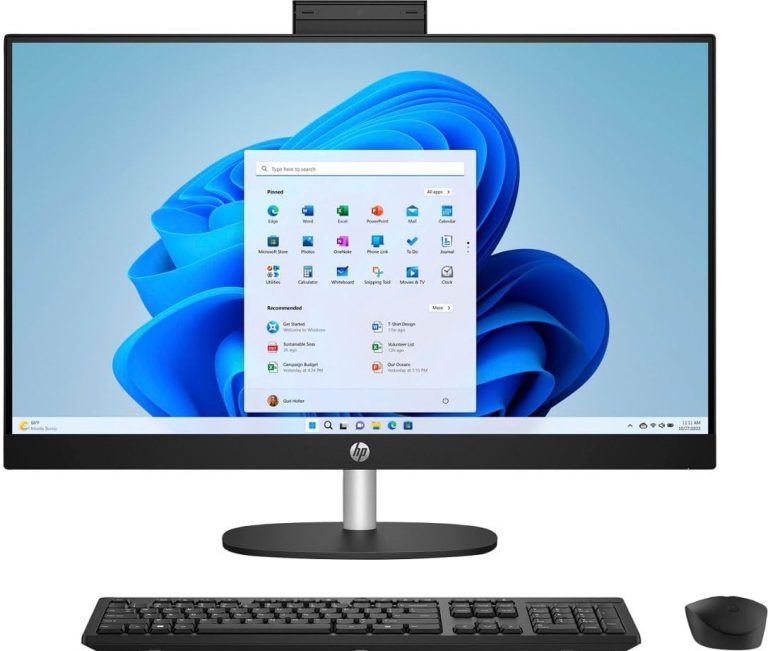 HP 27 All-in-One Touch Desktop 8TB SSD 64GB RAM Win 11 PRO (AMD Ryzen 7 with 8 cores and Max Boost to 4.50GHz, 8 TB SSD, 64 GB RAM, 27-inch FullHD Touchscreen) PC Computer Essential Pavilion