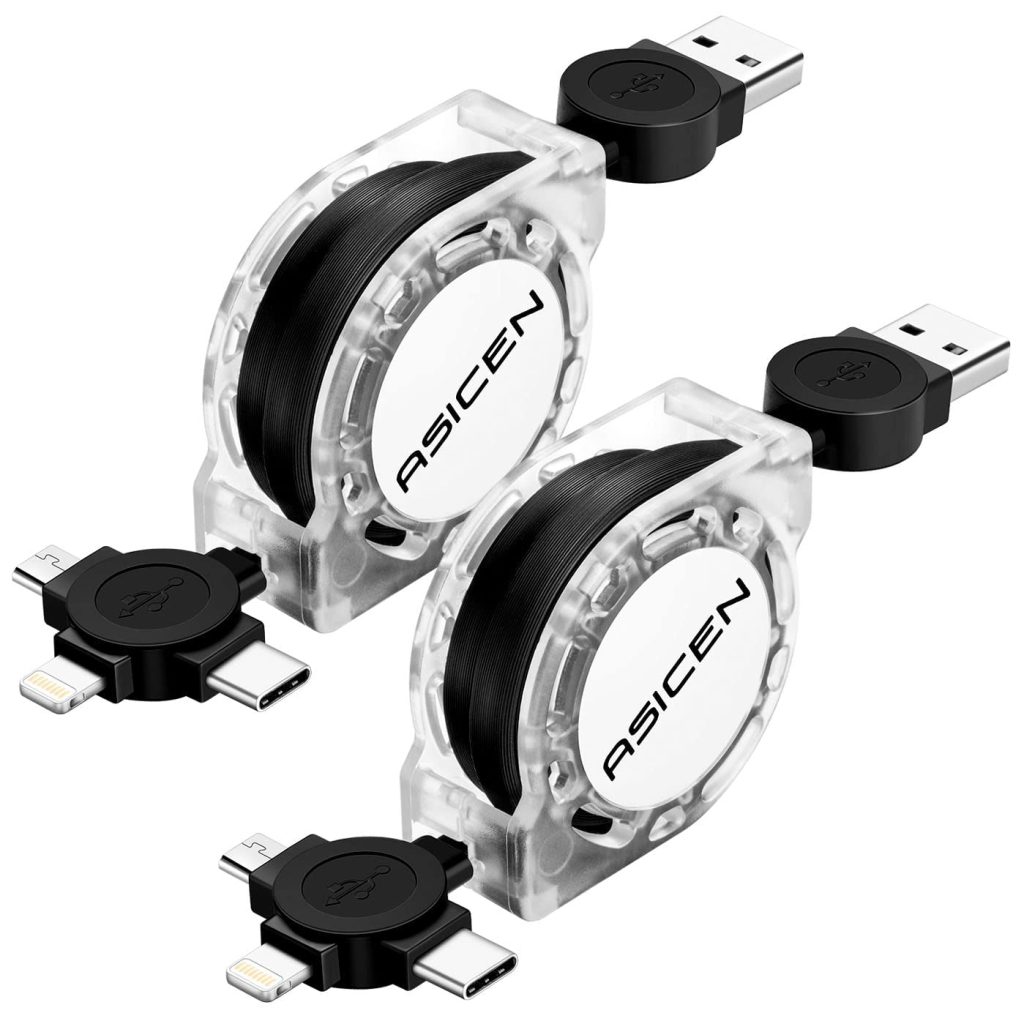 3.3ft 2Pack Retractable Multi Fast Charging Cord, 3 in 1 Multi Charger Cable Charging Cable, Retractable Charger with Lightning/Micro/Type C for iPhone, iPad, Samsung, PS, Tablets & More 3.3ft 2Pack Retractable Multi Fast Charging Cord, 3 in 1 Multi Charger Cable Charging Cable, Retractable Charger with Lightning/Micro/Type C for iPhone, iPad, Samsung, PS, Tablets & More