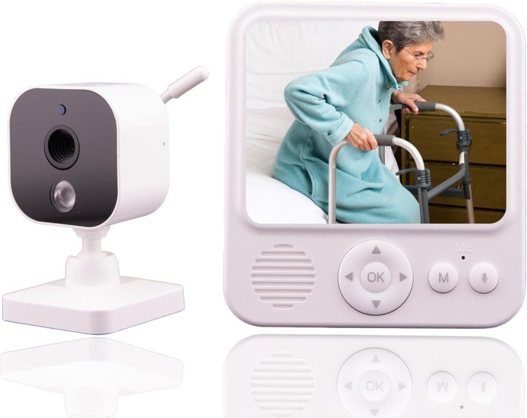 Smart Caregiver Video Monitor for Elderly Care and Caregivers, Portable, Rechargeable, Infrared Night Vision, Secure Connection, No WiFi