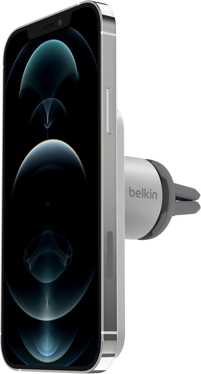 Belkin MagSafe Vent Mount Pro – MagSafe Phone Mount for Car, Magnetic Phone Holder Compatible with iPhone 16, iPhone 16 Pro, iPhone 16 Pro Max, iPhone 15 Series, iPhone 14 Series, and Mini – Gray