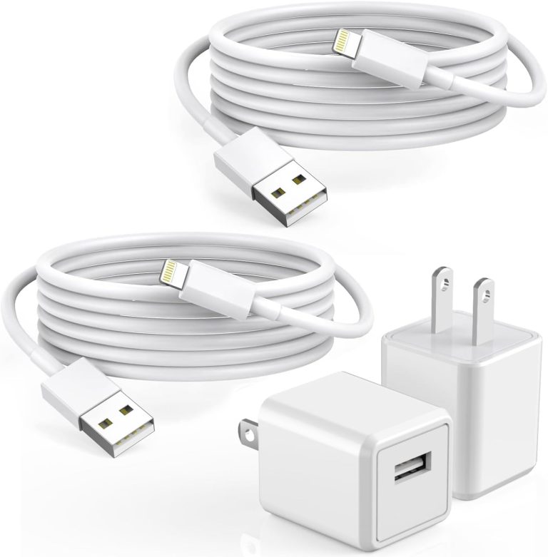 iPhone Charger,2Pack 6FT USB Wall Charger Quick Charging USB iPhone Charger Cube Travel Plug Block with 6Foot Fast Charging Lightning Cable Cord for iPhone 14 13 12 11 Pro Max XS XR X 8 7 SE2022 iPad