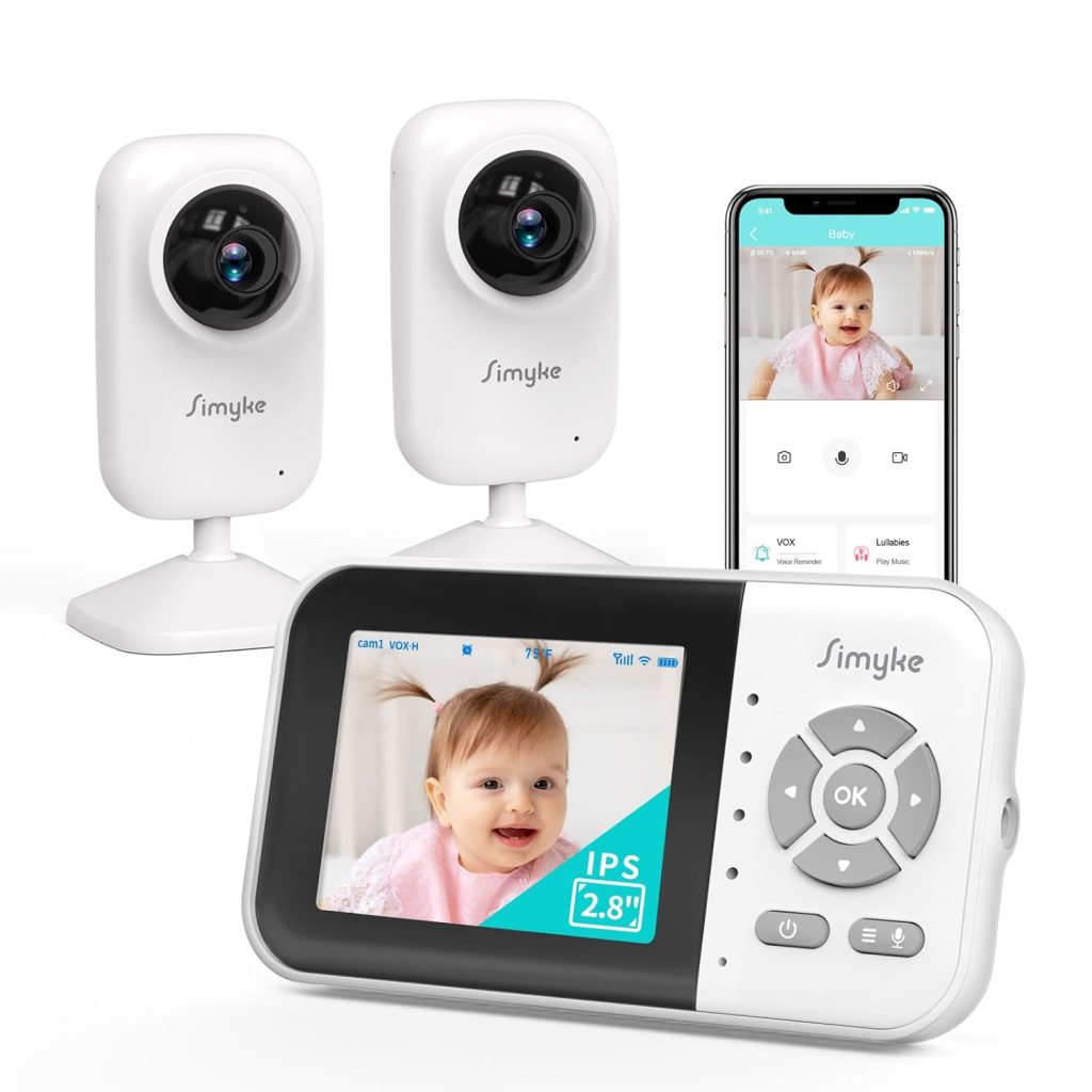 Upgrade Video Baby Monitor with 2 Cameras and Audio 2.8″ Screen, Night Vision, APP, 2 Way Talk, 1200ft Long Range, Feeding Clock, Temperature Detection, Portable Wireless Baby Cam Home Use Upgrade Video Baby Monitor with 2 Cameras and Audio 2.8″ Screen, Night Vision, APP, 2 Way Talk, 1200ft Long Range, Feeding Clock, Temperature Detection, Portable Wireless Baby Cam Home Use