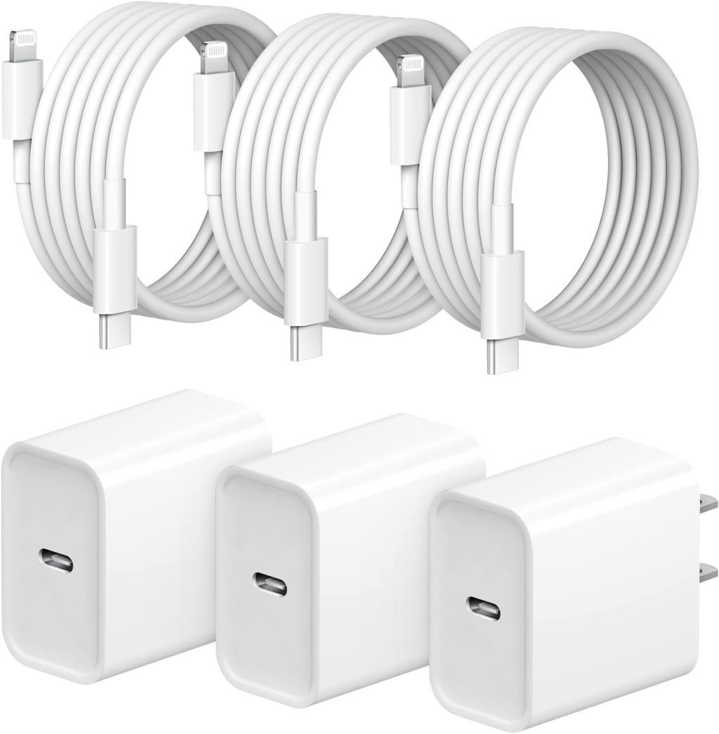 iPhone Fast Charger 3+3Pack 20W USB C Wall Charger with 6FT Fast Charging Cable Compatible with iPhone 14/13/12/11/Pro/Pro Max iPhone Fast Charger 3+3Pack 20W USB C Wall Charger with 6FT Fast Charging Cable Compatible with iPhone 14/13/12/11/Pro/Pro Max