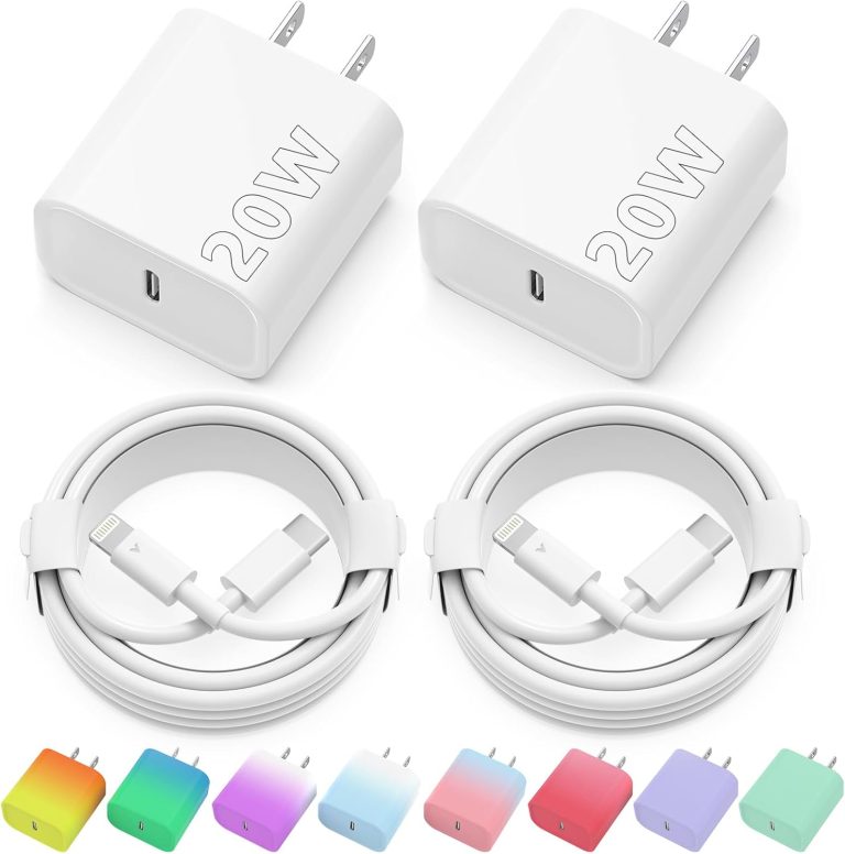 iPhone Charger Fast Charging, USB C Charger, iPhone 14 Charger, 2 Pack 20W USB C Wall Charger Block 2 Pack with 6FT USB C to Lightning Cable for iPhone 14 13 12 11 Pro Max XR XS X, iPad,AirPods Pro