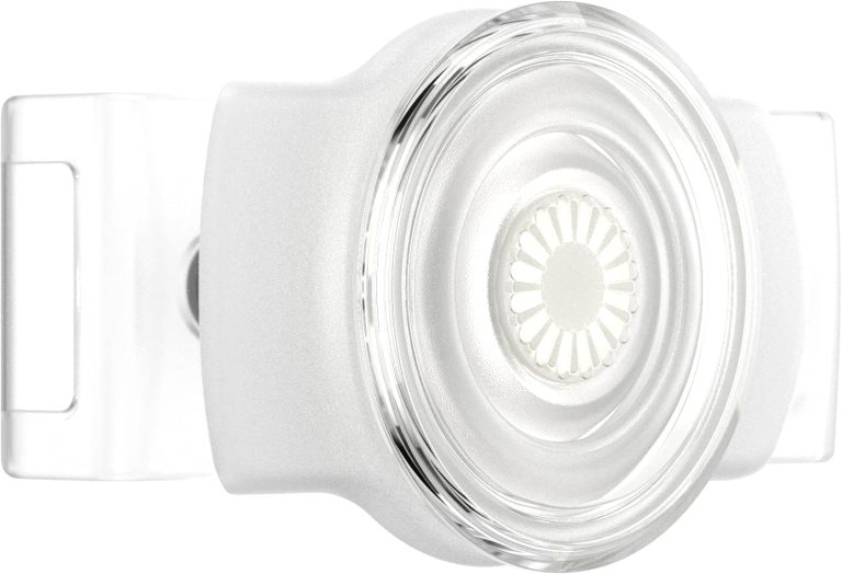 PopSockets Phone Grip Slide for Phones and Cases, Sliding Phone Grip with Expanding Kickstand – White and Clear