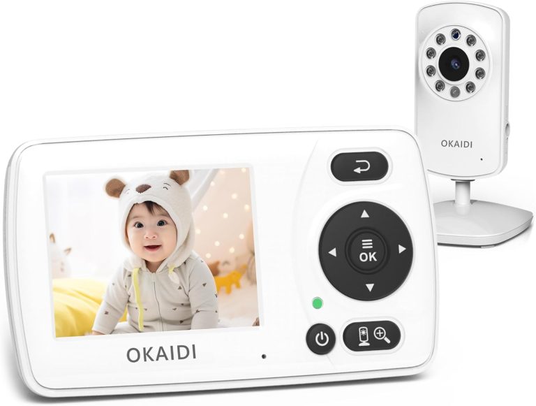 Video Baby Monitor with Camera and Audio, 2.4” Portable Travel Screen, 1000ft Long Range Transmission, Baby Monitor No WiFi, Infrared Night Vision, VOX Mode, 20H Battery, Smart Alert