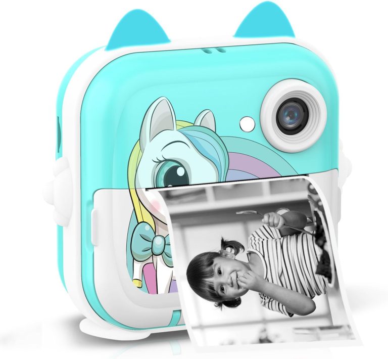 Instant Print Camera for Kids, Christmas Birthday Gifts for Girls Boys, Selfie Digital Camera with 1080P Videos, Portable Camera Toy for 4 5 6 7 8 9 10 Years Old boy with Print Paper & 32G Card