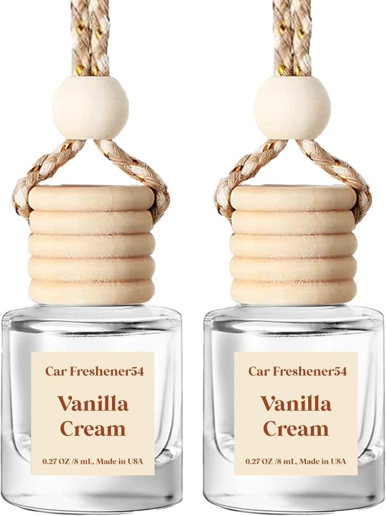 HoogaLife Car Air Freshener Diffuser – Revitalize Your Drive with Hanging Air Freshener Diffuser Aromatic Bliss On The Go(Vanilla Cream)
