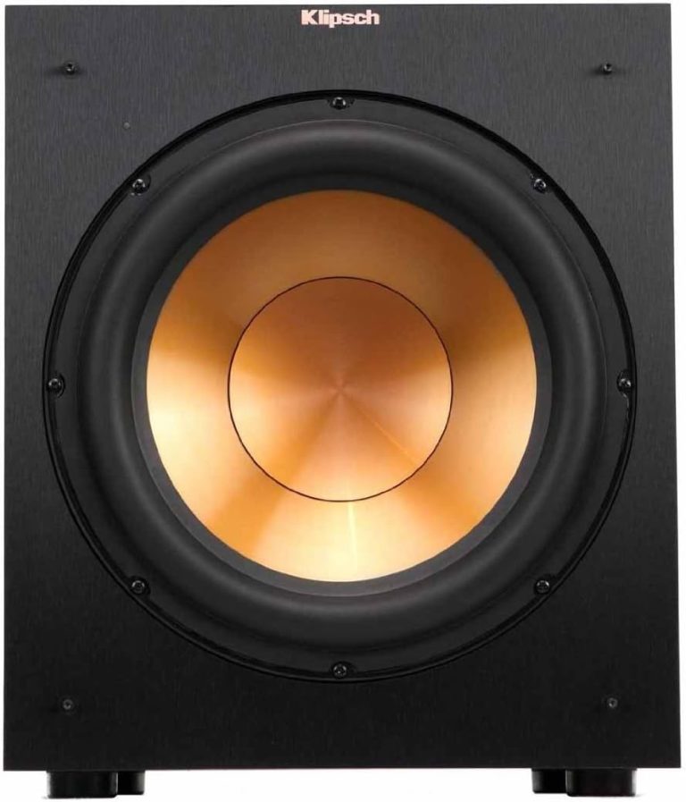 Klipsch R-12SW Powerful Deep Bass Front Firing 12″ Copper-Spun Driver 400W Digital Power Subwoofer 14″ X 18.5″ X 16″