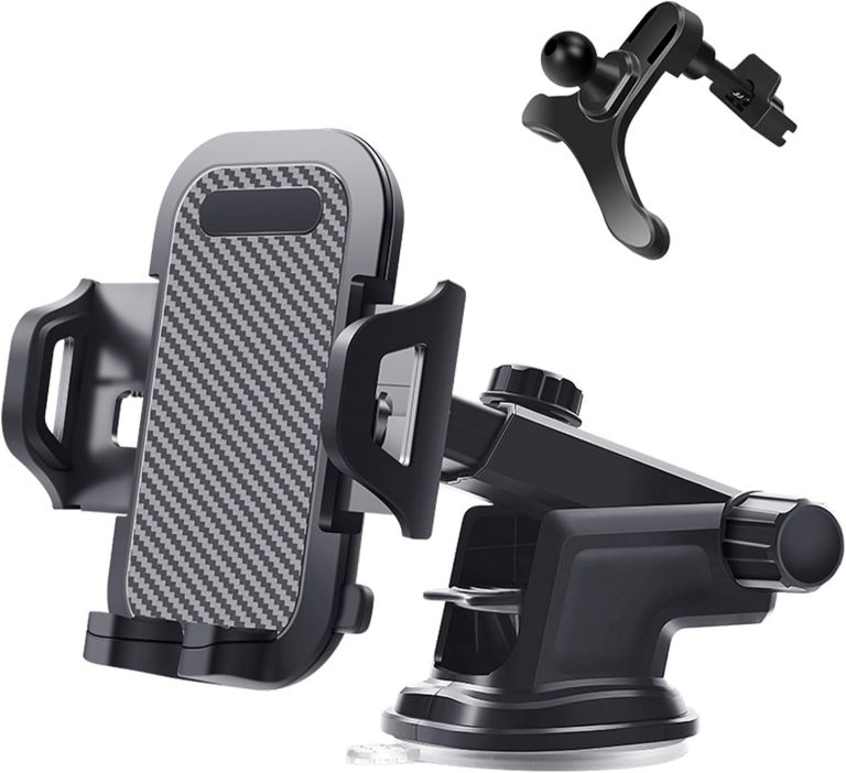 Car Phone Mount, [Thick Case & Big Phones Friendly] Long Arm Universal Phone Holder for Car Dashboard Windshield Air Vent Hands Free Cell Phone Holder Compatible with All Mobile Phones
