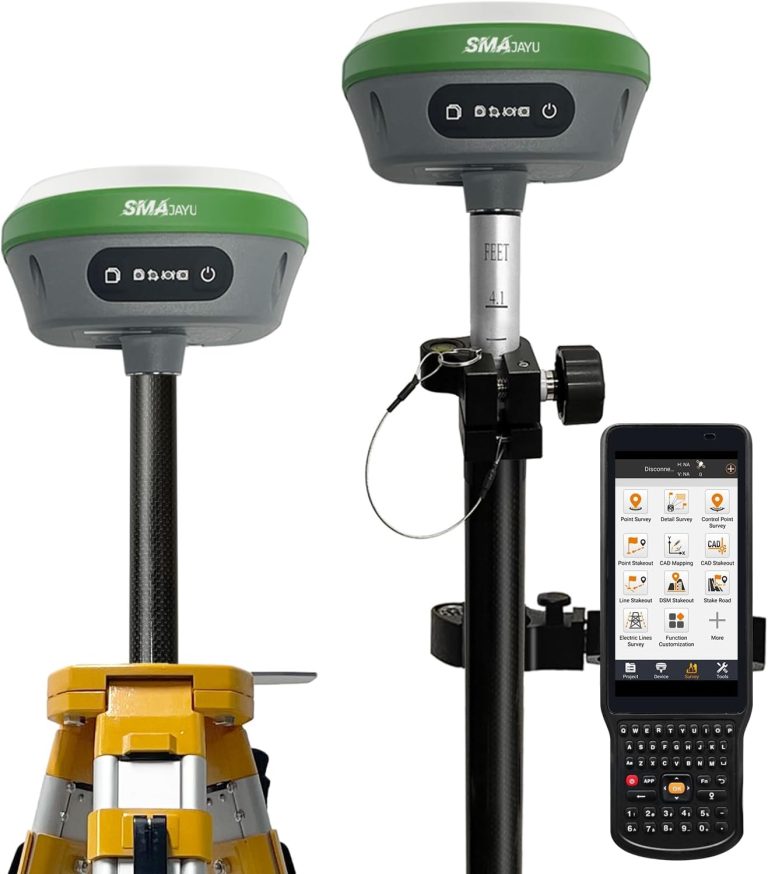 SMA26 GNSS IMU RTK GPS Surveying Equipment Rover Base Handheld Collector and Survey Software, NOAA certificated, 1408 Channels, 1cm Accuracy(Exclude Tripod&Pole)