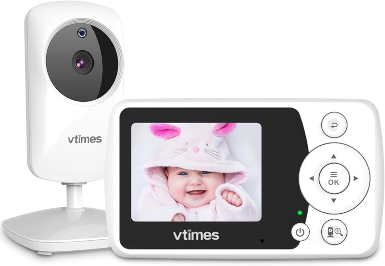 Baby Monitor with Camera and Audio, Video Baby Monitor No WiFi Night Vision 2.4″ Screen Portable Baby Camera VOX Mode Pan-Tilt-Zoom Alarm and 1000ft Range, Ideal for Baby (NO Charging Plug)