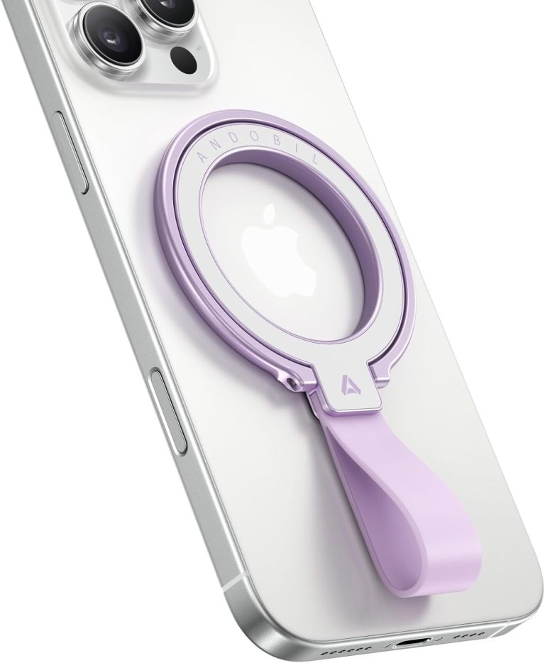 andobil [2024 Unrivaled Stability Magnetic Phone Grip Holder for MagSafe Ring Stand Holder Kickstand Compatible with MagSafe Accessories for iPhone 16 Pro Max Plus iPhone15/14/13/12&Android,Purple