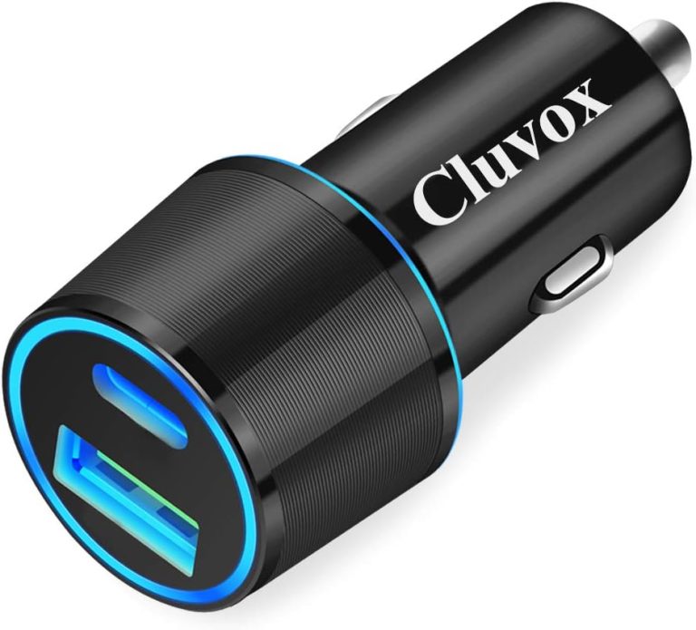 Dual USB Car Charger Adapter, Cluvox 20W Fast Charge Car Charger for iPhone 16/15 Pro Max/Plus/14/13/12/11/XS/XR/X/8/SE 2020/iPad 8th/Pro/Air 4/Mini, Google, Samsung Cigarette USB Charger