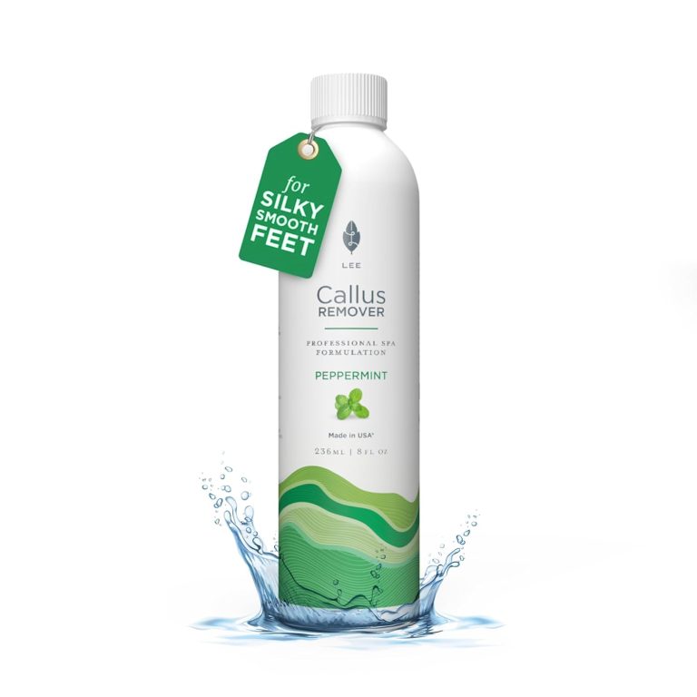 Lee Beauty Professional Callus Remover for Feet – Peppermint, Powerful Formulation – Extra Strength Gel, Home Pedicure Foot Spa Results – Cracked & Dead Dry Skin Supplies – 8 Oz