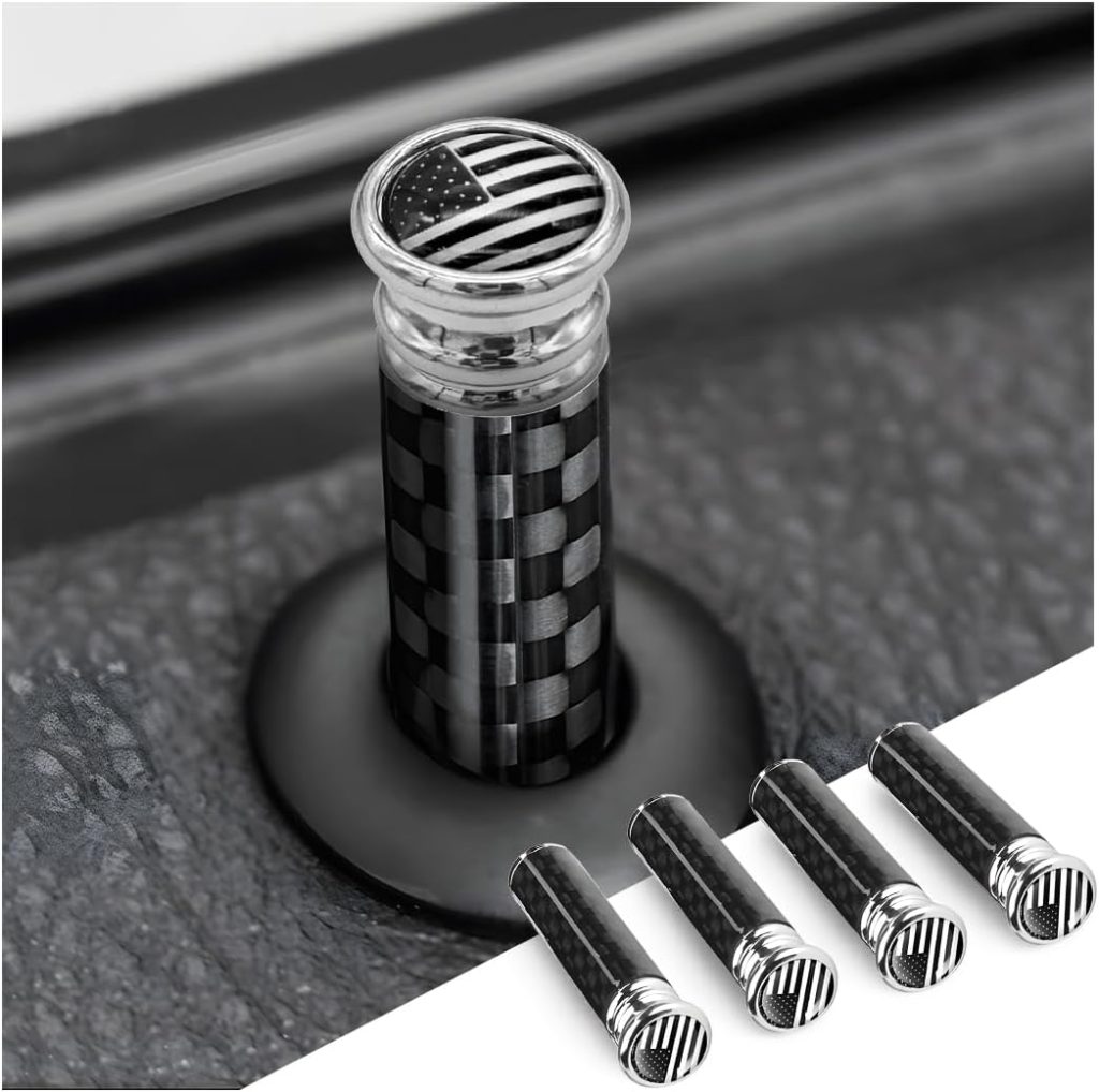 Moly Magnolia 4PCS Car Door Lock Knobs, American Flag Carbon Fiber Door Lock Pin Cover, Decorative Modification Door Lock Bolt Pin Cover, Auto Accessories Universal for SUV, Truck, Van (Black Flag) Moly Magnolia 4PCS Car Door Lock Knobs, American Flag Carbon Fiber Door Lock Pin Cover, Decorative Modification Door Lock Bolt Pin Cover, Auto Accessories Universal for SUV, Truck, Van (Black Flag)