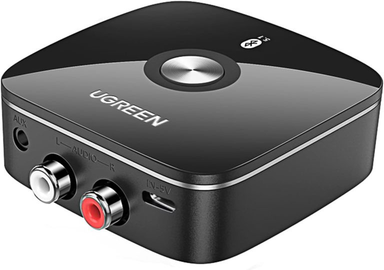 UGREEN Bluetooth Audio Adapter for Home Music Streaming Sound System, Wireless Audio Adapter with AptX HD Works with Smartphones and Tablets, Wireless Adapter for Speakers