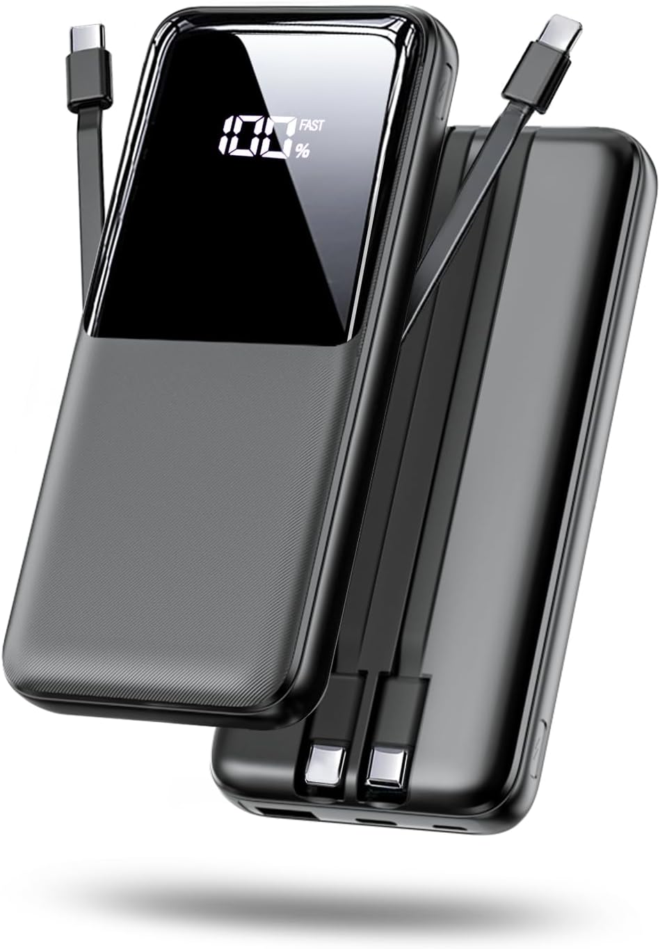 Portable Charger Power Bank – 15000mAh Fast Charging Powerbank Battery Pack with Built in USB-C(22.5W) and iOS(20W) Output Cable Compatible with iPhone Android Samsung etc (1 Pack, Black) Portable Charger Power Bank – 15000mAh Fast Charging Powerbank Battery Pack with Built in USB-C(22.5W) and iOS(20W) Output Cable Compatible with iPhone Android Samsung etc (1 Pack, Black)